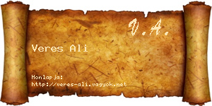 Veres Ali névjegykártya